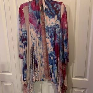 Swing tie dyed jacket with lace insets